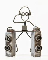 Recycled Metal DJ Sculpture