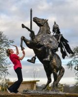 Scale image of Skeleton Warrior Cavalry Recycled Metal Sculpture