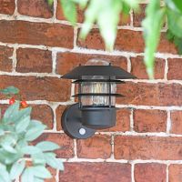 "Skive" Black Contemporary Wall Light in Situ Outdoors