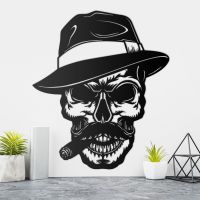Gangster Skull with Cigar & Hat Wall Art 