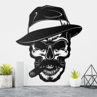 Gangster Skull with Hat & Cigar Wall Art Gangster Skull with Hat & Cigar Wall Art