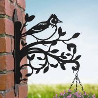 Skylark on Branches Steel Hanging Basket Bracket in Situ