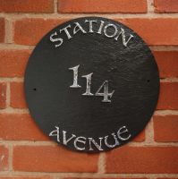 “Round House” Circular Slate House Name Sign “Round House” Circular Slate House Name Sign