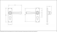 Midnight Black Lever Euro Door Handle Dimensions