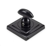 Sleek Black Square Thumbturn Set with Plain Cover
