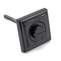 Sleek Black Square Thumbturn Set with Plain Cover Spindle
