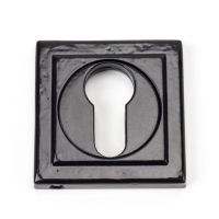 Sleek Midnight Black Simple Square Euro Escutcheon Sleek Midnight Black Simple Square Euro Escutcheon
