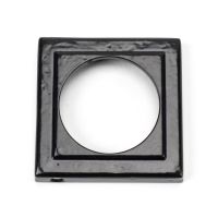 Sleek Midnight Black Simple Square Euro Escutcheon Front Sleek Midnight Black Simple Square Euro Escutcheon Front