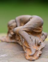 Cast Iron Sleeping Woman Garden Sculpture