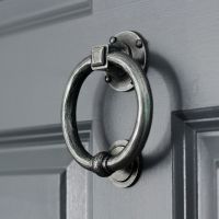 Slim Antique Pewter Ring Door Knocker