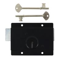 Slim Black Left Hand Rim Lock Slim Black Left Hand Rim Lock