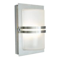 Slim Stainless Steel "Ettington" Frosted Outdoor Wall Light