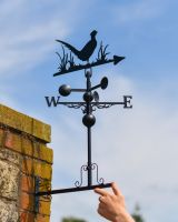 Scale Shot of Slim Steel Pheasant Weathervane