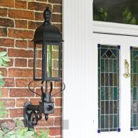 Slimline Black Victorian Wall Lantern Installed By Front Door Slimline Black Victorian Wall Lantern Installed By Front Door