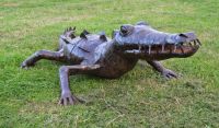 Mara River Crocodile Wrought Iron Garden Sculpture Mara River Crocodile Wrought Iron Garden Sculpture