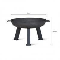 Raw Metal Fire Pit & Log Burner - 55cm Measurements Raw Metal Fire Pit & Log Burner - 55cm Measurements
