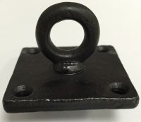 Small Antique Black Iron Ceiling Eyelet Hook On Square Backplate Small Antique Black Iron Ceiling Eyelet Hook On Square Backplate