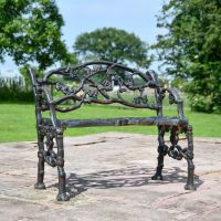 Cast Iron Aged Black Tree Branch Bench
