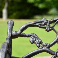 Close up of Cast Iron and Aged Black finish