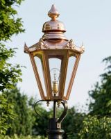 Small Copper Hexagonal Victorian Lamp Post Top Digital Illustration