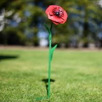 Poppy Garden Ornament with Green Stem Spike Poppy Garden Ornament with Green Stem Spike
