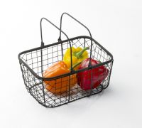 Cottage Garden Set of Two Rustic Wire Square Baskets