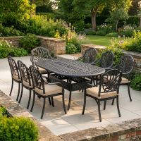 SMALL The "Moreville" 8-Seater Outdoor Dining Set in Situ in the Garden digital illustration SMALL The "Moreville" 8-Seater Outdoor Dining Set in Situ in the Garden digital illustration