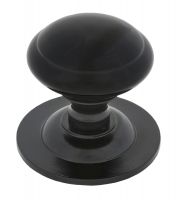 Smooth Black Centre Door Handle Set