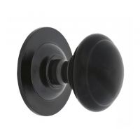 Smooth Black Centre Door Handle Set