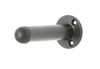Smooth Black Iron Door Stopper With Rubber Top