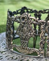Close-Up of Antique Gold Finish on Solid Antique Gold "Royale" Aluminium Full Tree Guard & Bench