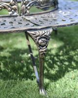 Close-Up of Integral Legs on Solid Antique Gold "Royale" Aluminium Full Tree Guard & Bench