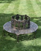 Close-Up of Solid Antique Gold "Royale" Aluminium Full Tree Guard & Bench