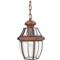Solid Brass "Elegance" Traditional Victorian Large Chain Single Light Lantern in Aged Copper