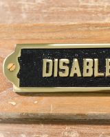 Solid Brass "Disabled" Bathroom Sign Solid Brass "Disabled" Bathroom Sign