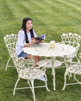 Scale Shot of Solid Cream "Wootton House" Four Seat Dining Set