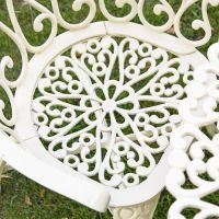 Close-Up of Chair Seat on Solid Cream "Edworth Manor" Four Seater Dining Set
