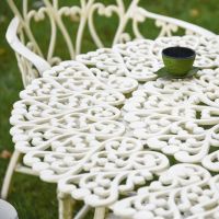 Close-Up of Table Pattern for Solid Cream "Edworth Manor" Four Seater Dining Set