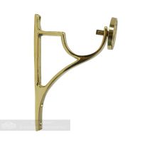 Solid Polished Brass Wall Mounted Curtain Pole Bracket Solid Polished Brass Wall Mounted Curtain Pole Bracket