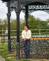 Solid Steel, Iron & Wood Ornate Garden Gazebo with Roof Scale Shot