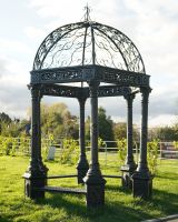 Ornate Wrought Iron "Somerford" Garden Gazebo - Midnight Black