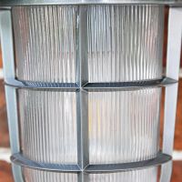 Close-up of the Glass in the "South Shore" Silver Large Top Fix Wall Lantern