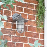 "South Shore" Silver Standard Top Fix Wall Lantern on the Front of a House "South Shore" Silver Standard Top Fix Wall Lantern on the Front of a House