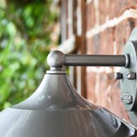 Close-up of the Glossy Silver Finish on the Top of the Wall Light  Close-up of the Glossy Silver Finish on the Top of the Wall Light
