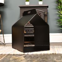 "Southmain" Black Iron Log Carrier Finished in Black "Southmain" Black Iron Log Carrier Finished in Black