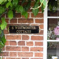 Solid Brass House Name Plaque on House Solid Brass House Name Plaque on House