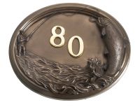 Fisherman house number plaque in a bronze finish Fisherman house number plaque in a bronze finish