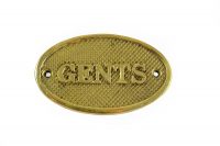 Gents Cast Brass Sign Gents Cast Brass Sign
