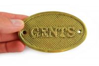 Gents Cast Brass Sign Gents Cast Brass Sign