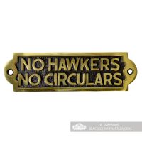  Polished Brass "No Hawkers No Circulars" Sign Finished 